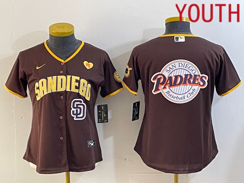 Youth San Diego Padres Blank Browm Game 2024 Nike MLB Jersey style 12